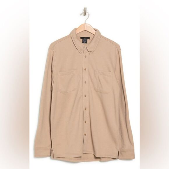 Jeff | The Kingsland Long Sleeve Piqué Button-Down Shirt - Picture 1 of 5